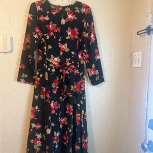 Floral Black Dress